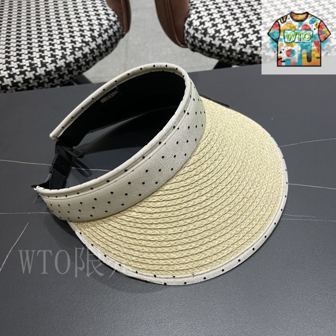 今日特価】CHANEL Polka Dot Straw Visor - メルカリ