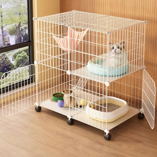 2段 ゲージ ネコ タンスのゲン 猫ケージ 2段 猫 キャットケージ キャスター付