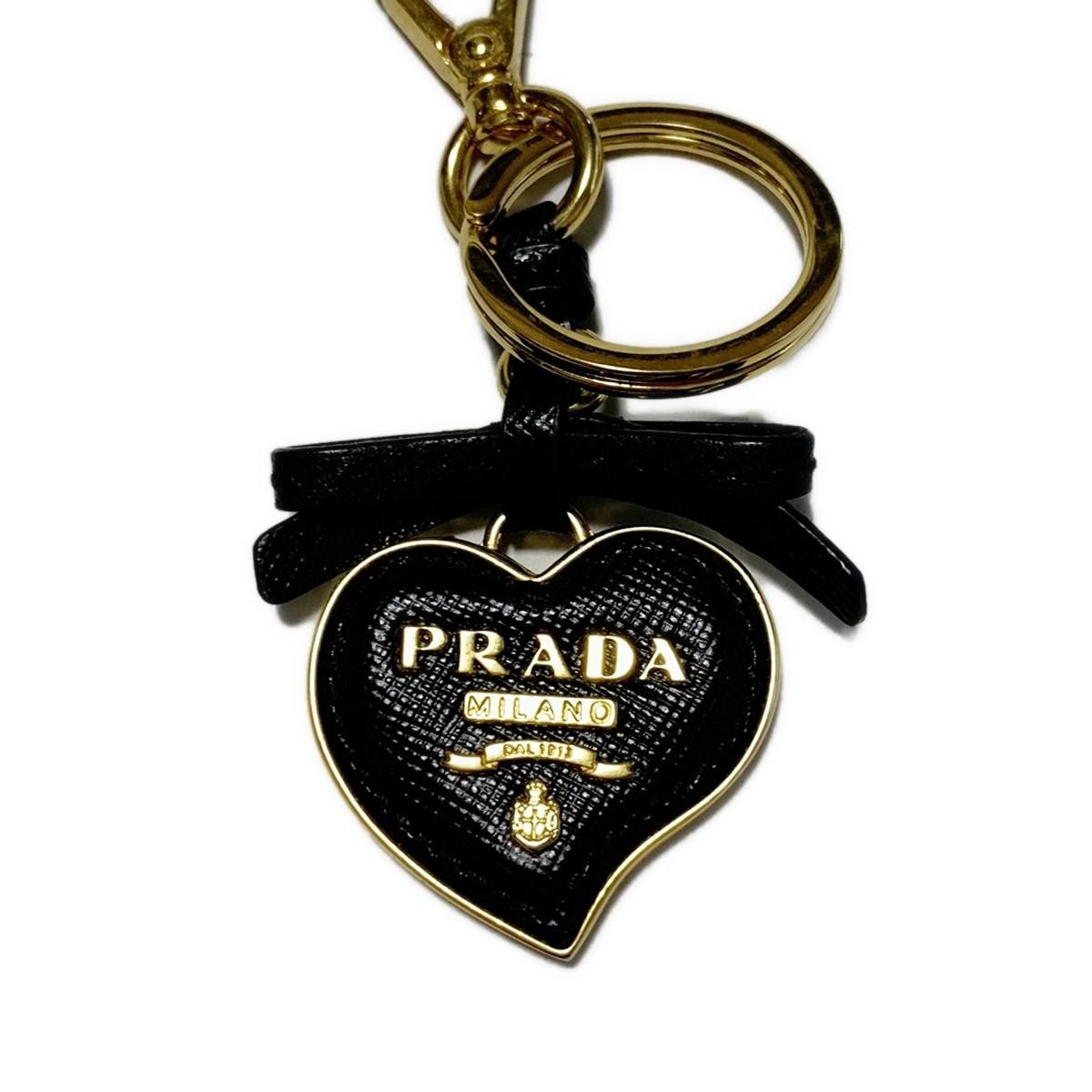 楽天市場】プラダ キーホルダー キーリング ハート ゴールド×ブラック ストラップ PRADA 美品 q135 【中古】 : イーアップ楽天市場店