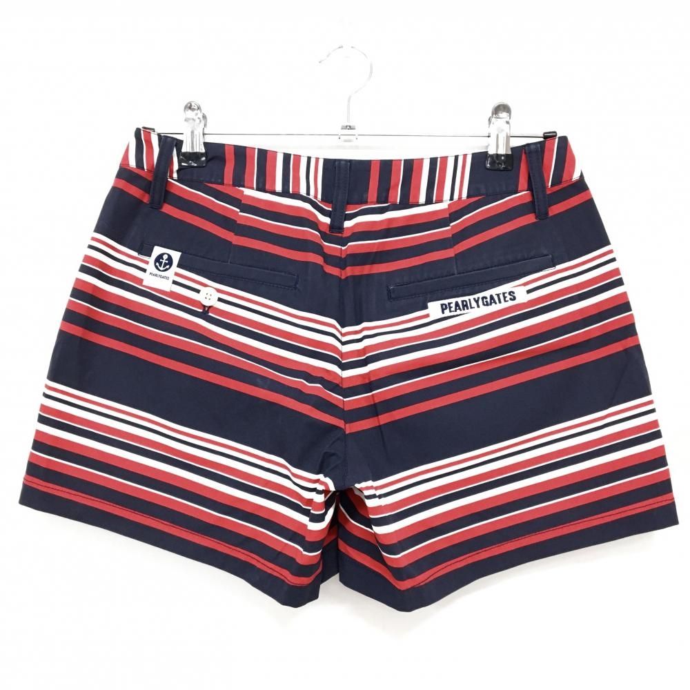 パーリーゲイツ ハーフパンツネイビー赤刺繍