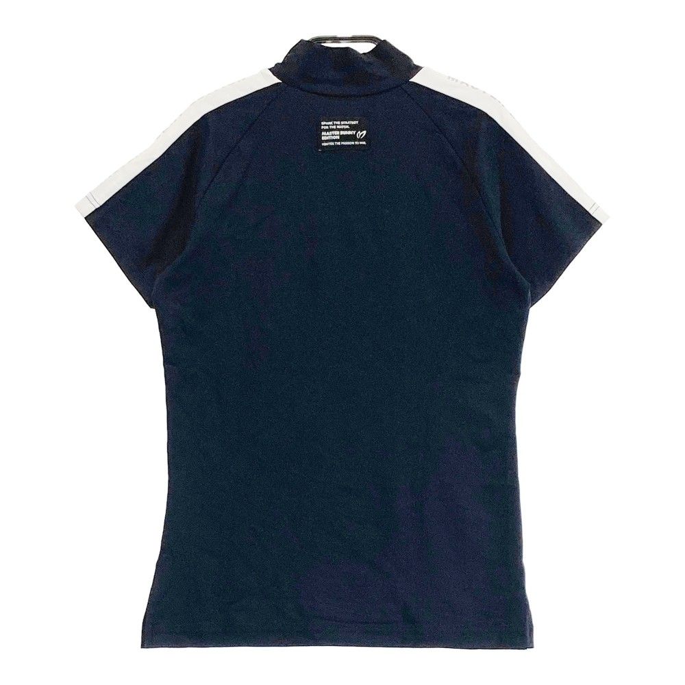 サイズ 0 MASTER BUNNY EDITION マスターバニーエディション モデル ハイネック 半袖Tシャツ ラインストーン ネイビー系 240101274117 ゴルフウェア レディース ストスト
