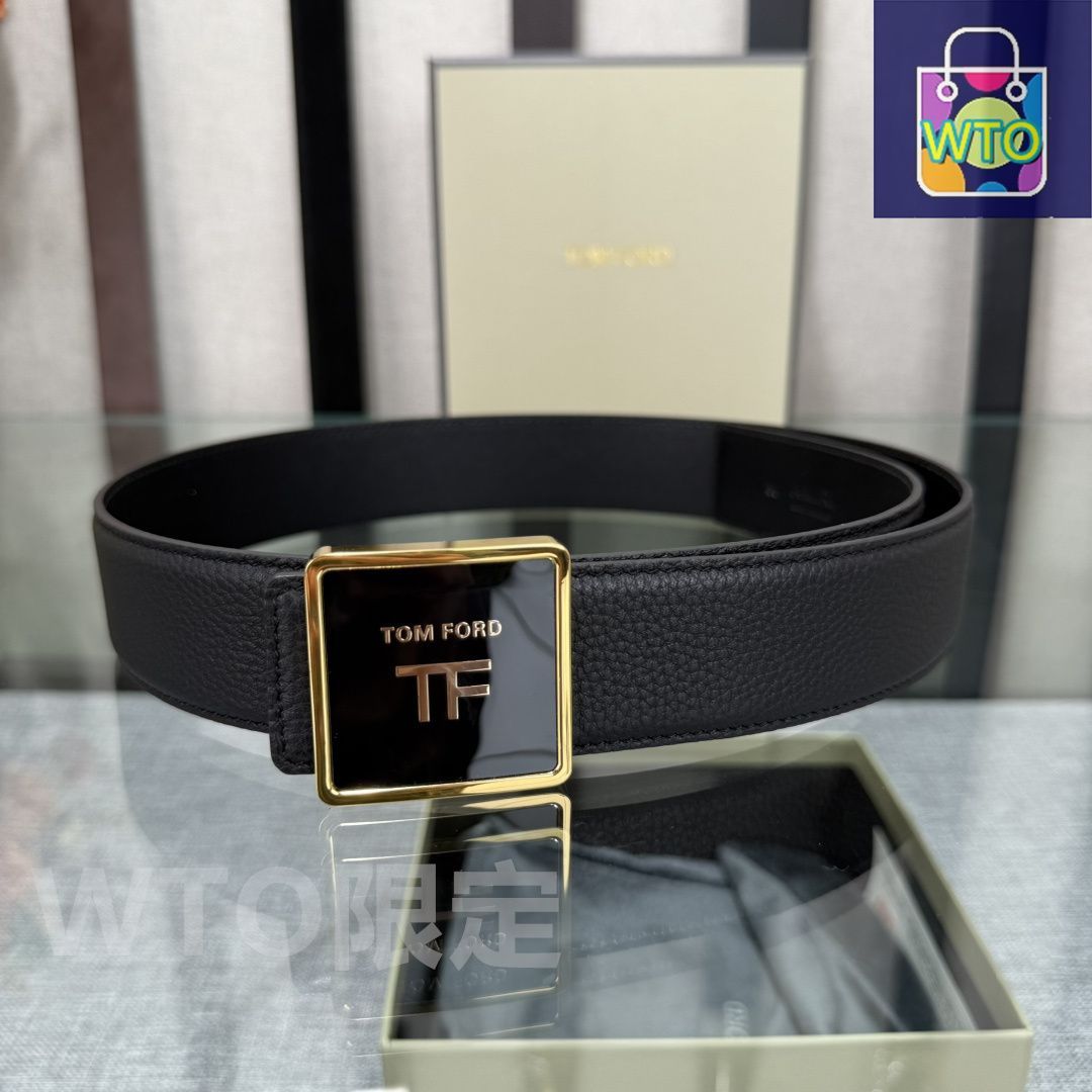 TOM FORD レザーベルト TOM FORD トム・フォード メッシュ レザーベルト | ブラウン
