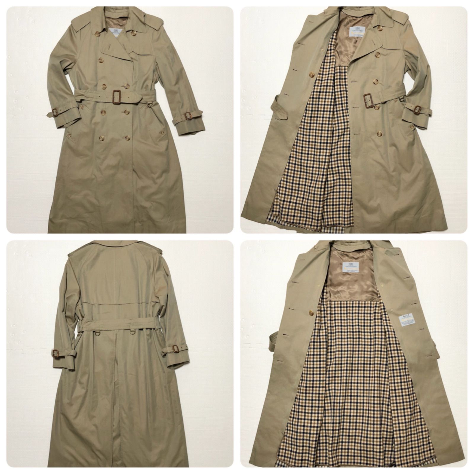 □美品□Aquascutum アクアスキュータム アクア5 ダブルトレンチ