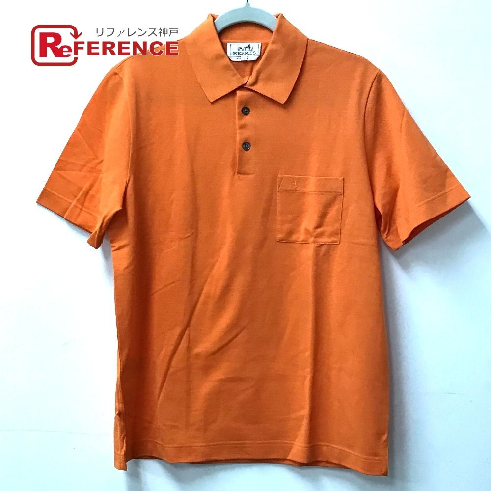 HERMES エルメス ポロシャツ Hロゴ コットン オレンジ - メルカリ