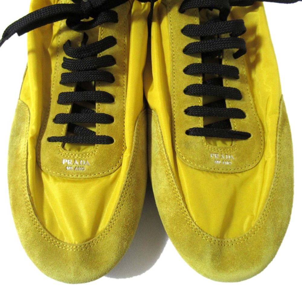美品 24AW PRADA プラダ リサイクルナイロン×スエード ローカット エラ