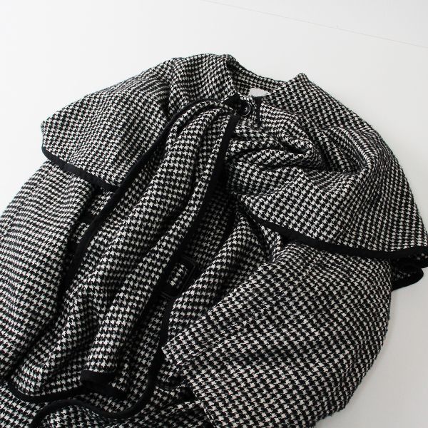 CLANE クラネ MIX HOUNDSTOOTH CAPE COAT 1/ブラック ハウンドトゥース