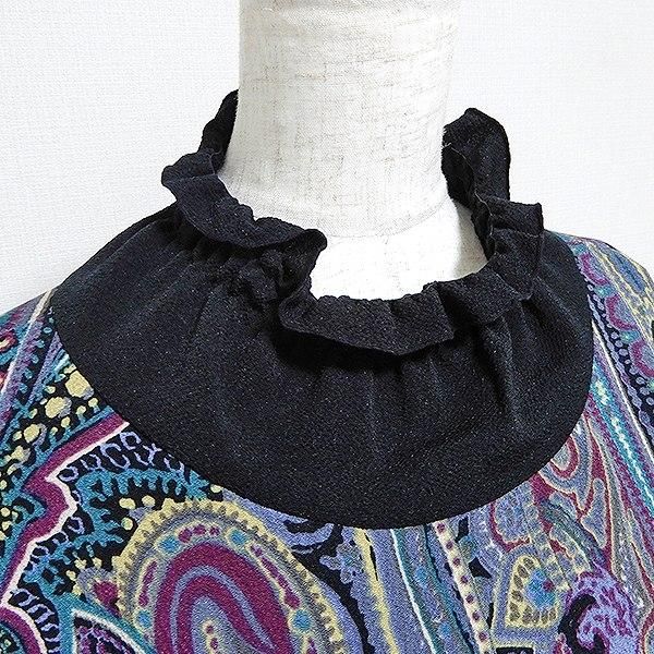 snc シセンドウ 詩仙堂 チュニック ちりめん ハイネック ペイズリー柄