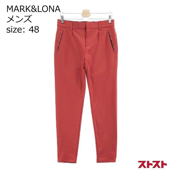 MARKu0026LONA マークアンドロナ ストレッチパンツ スカル総柄 レッド系 48 ［240001817553］