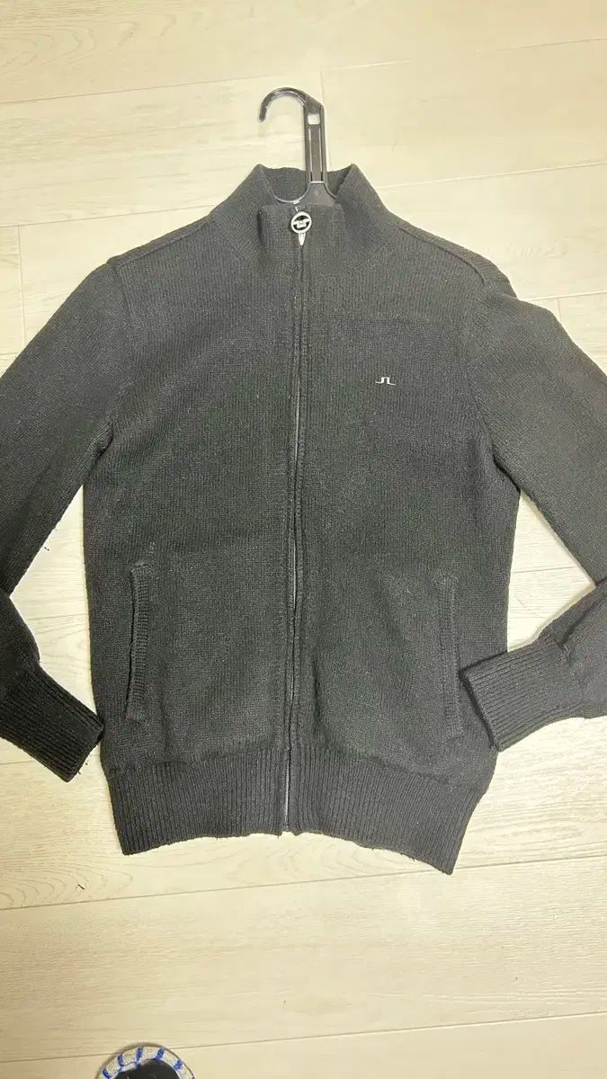 J Lindeberg ジップアップ 防風 ニット ブラック スモール