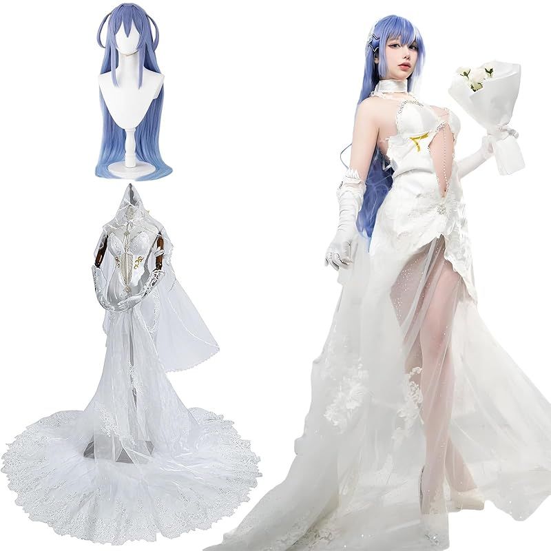 神併 ニュージャージー コスプレ ウィッグ付き スノーブライドラブVer. アズールレーン コスプレ衣装 大人用 仮装 文化祭 イベント コスチューム ステージ服 New Jersey cosplay ニュージャージー ウィッグ付き L