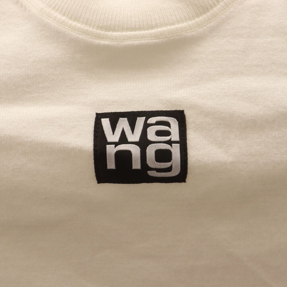 ALEXANDER WANG (アレキサンダーワン) フロントロゴパッチ長袖Tシャツ ショート丈 カットソー 4KC1221011 ホワイト