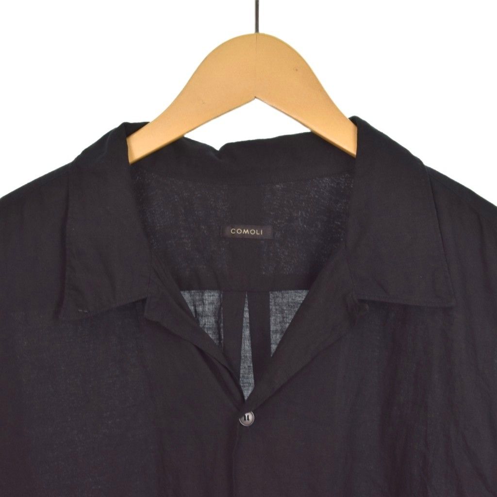 コモリ COMOLI 24SS KADHI コットン 半袖 オープンカラーシャツ