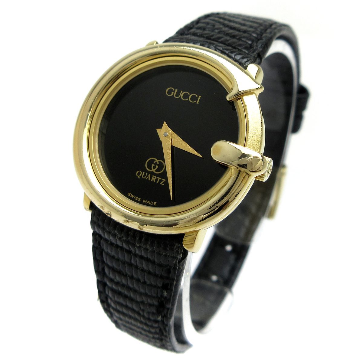 グッチ Gウォッチ レディース ゴールド 黒文字盤 3600 GUCCI 婦人