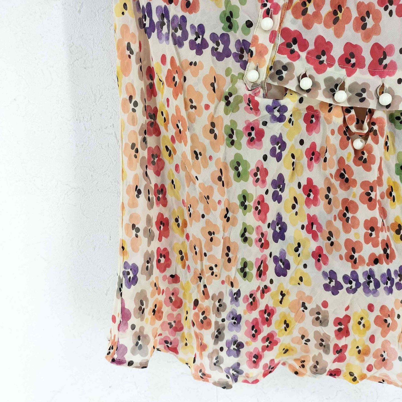 TSUMORI CHISATO シルク半袖ブラウス ツモリチサト TSUMORI CHISATO 花柄 シルク 半袖 ブラウス