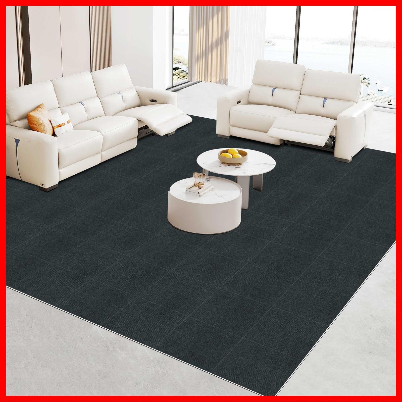 【特価セール】タイルマット 18枚】タイルカーペット ずれない 大判【30×30cm 吸着マット 防音 ジョイントマット 床暖房にも対応 UOUOMI 洗えるカーペット 限定ブランド】タイルマット ペット用 【 ペット/高齢者の滑り止め対策(ブラック)