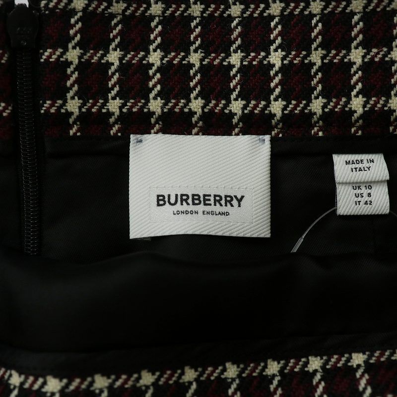 バーバリー BURBERRY 台形スカート ウール レザー ミニ丈