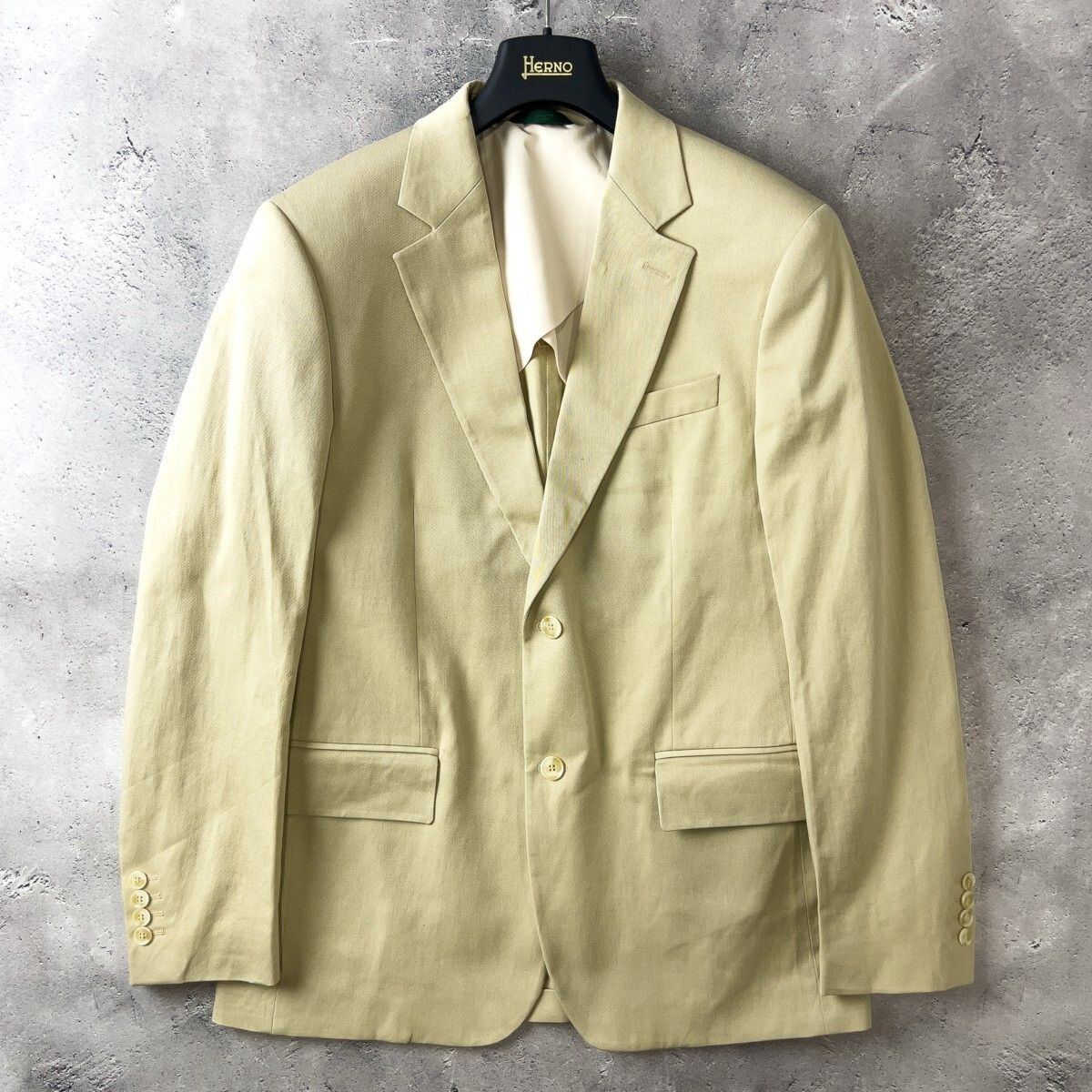 未使用級 ラコステ LACOSTE 綿麻 テーラード ジャケット メンズ 52 (L 