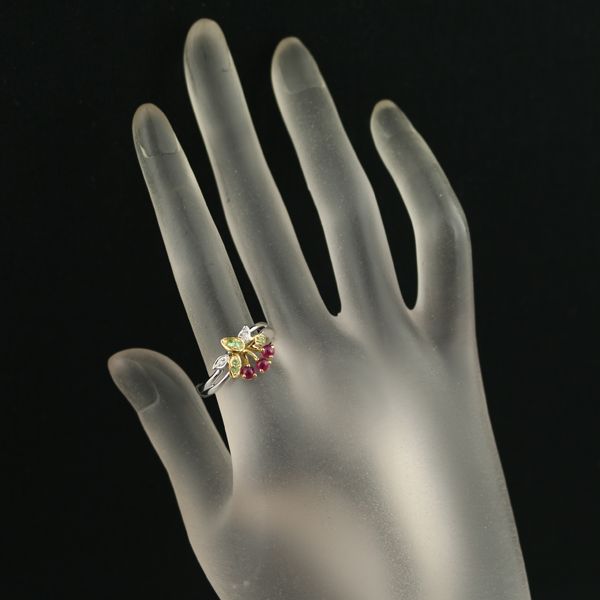 笠原真寿美 リング ルビー 0.35ct ガーネット 0.07ct ダイヤ