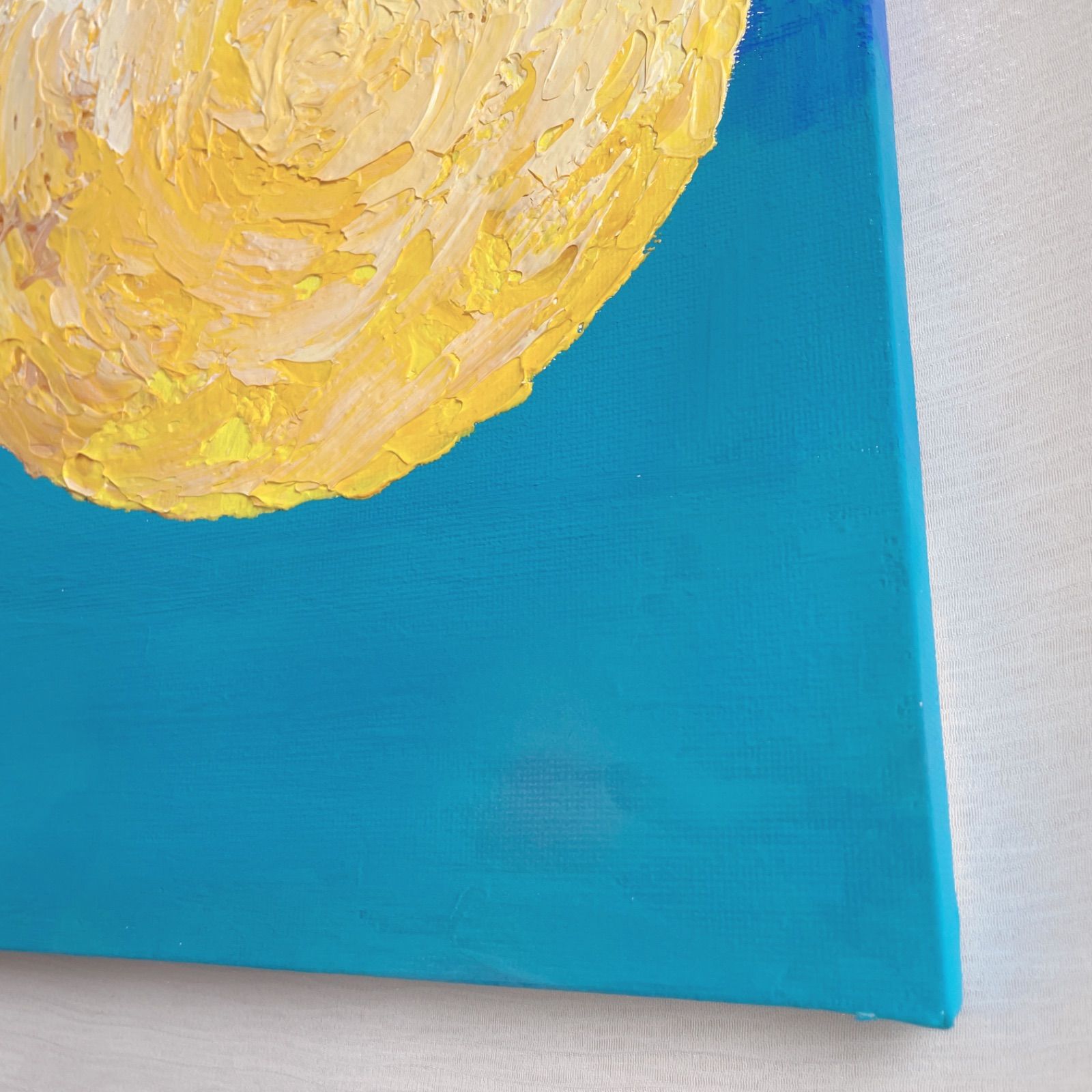 優しい月 テクスチャーアート キャンバス 絵画 空 綺麗 絵 満月 夜空
