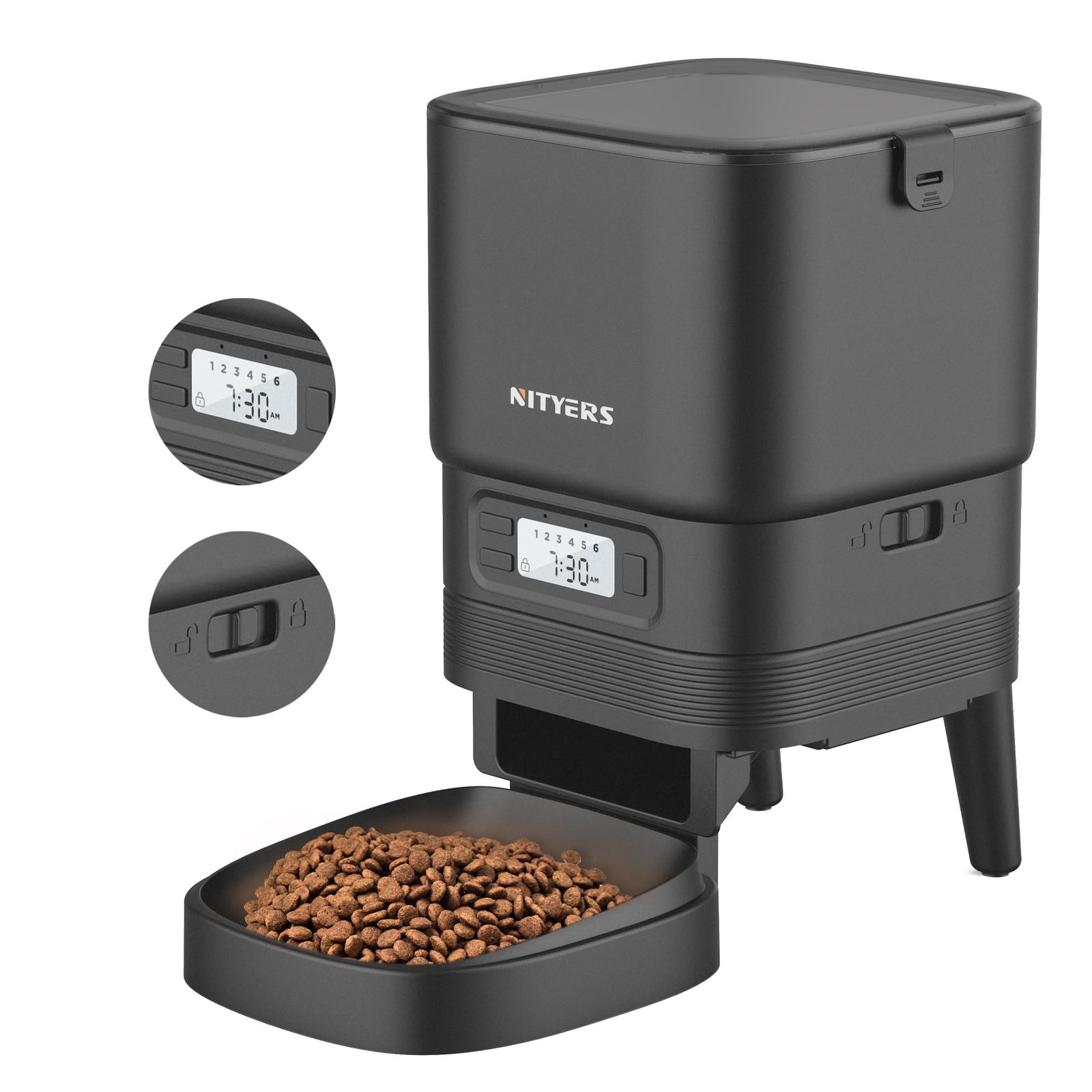 新品 Nityers 自動給餌器 猫 中小型犬用 4.2L自動餌やり機