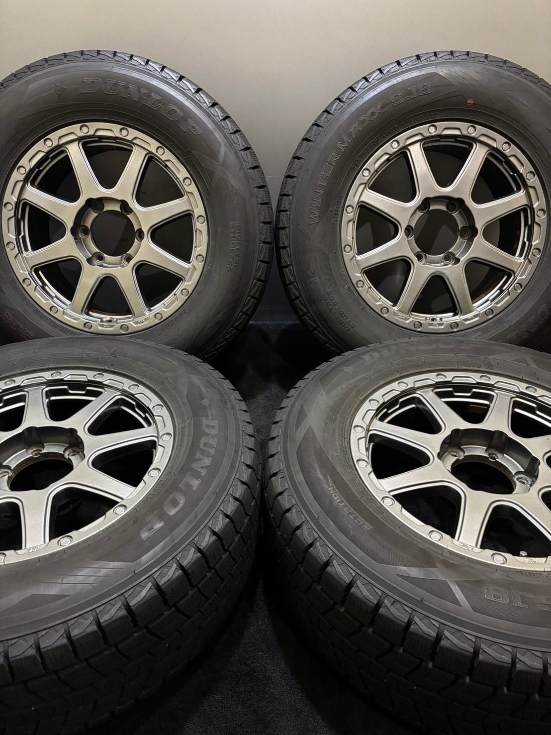 265 65R17 DUNLOP WINTER MAXX SJ8 22年製 MANARAY 17インチ 7.5J 28 139.7 6H スタッドレス 4本 ランクル プラド サーフ 1-K318