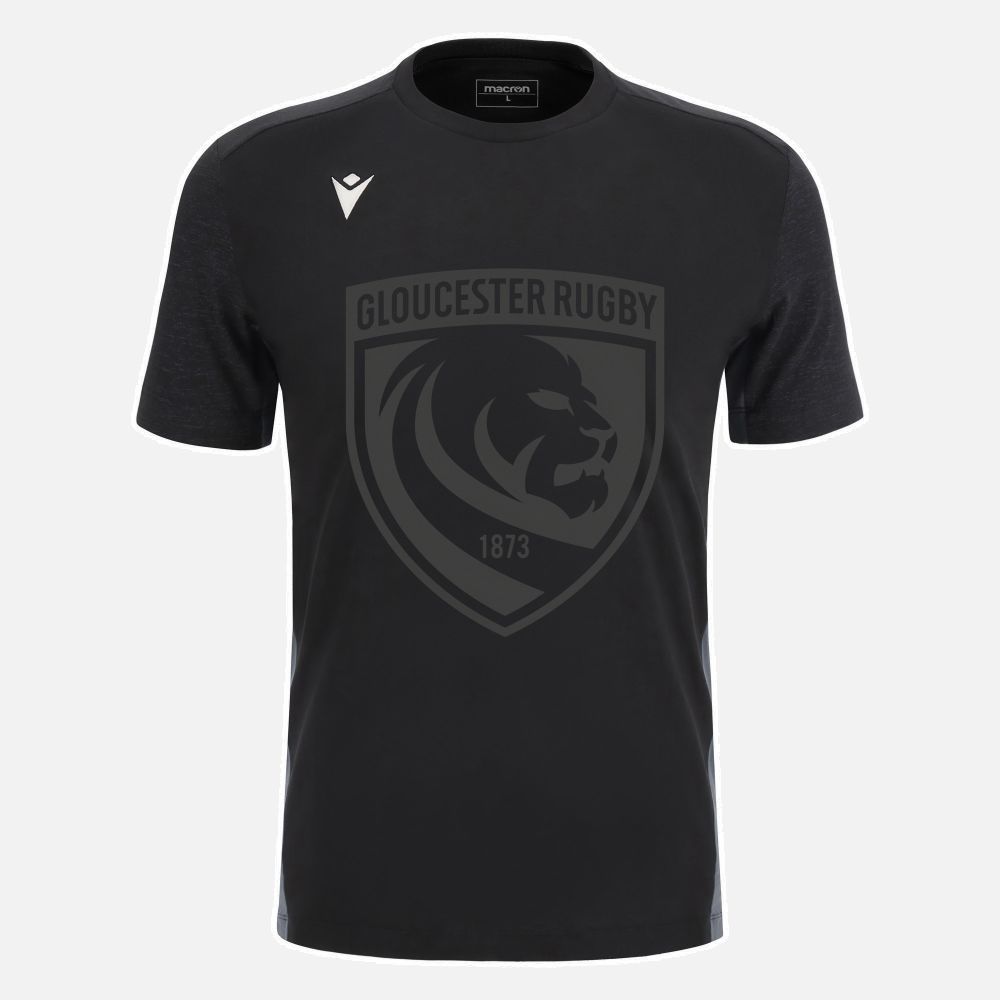 送料無料 匿名配送 マクロン グロスター ラグビー 2025|26 Tシャツ メンズ ブラック 黒 公式モデル 日本未発売