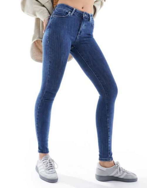 【送料無料】 オンリー レディース デニムパンツ ボトムス ONLY pushup skinny jeans in dark blue denim Dark blue denim