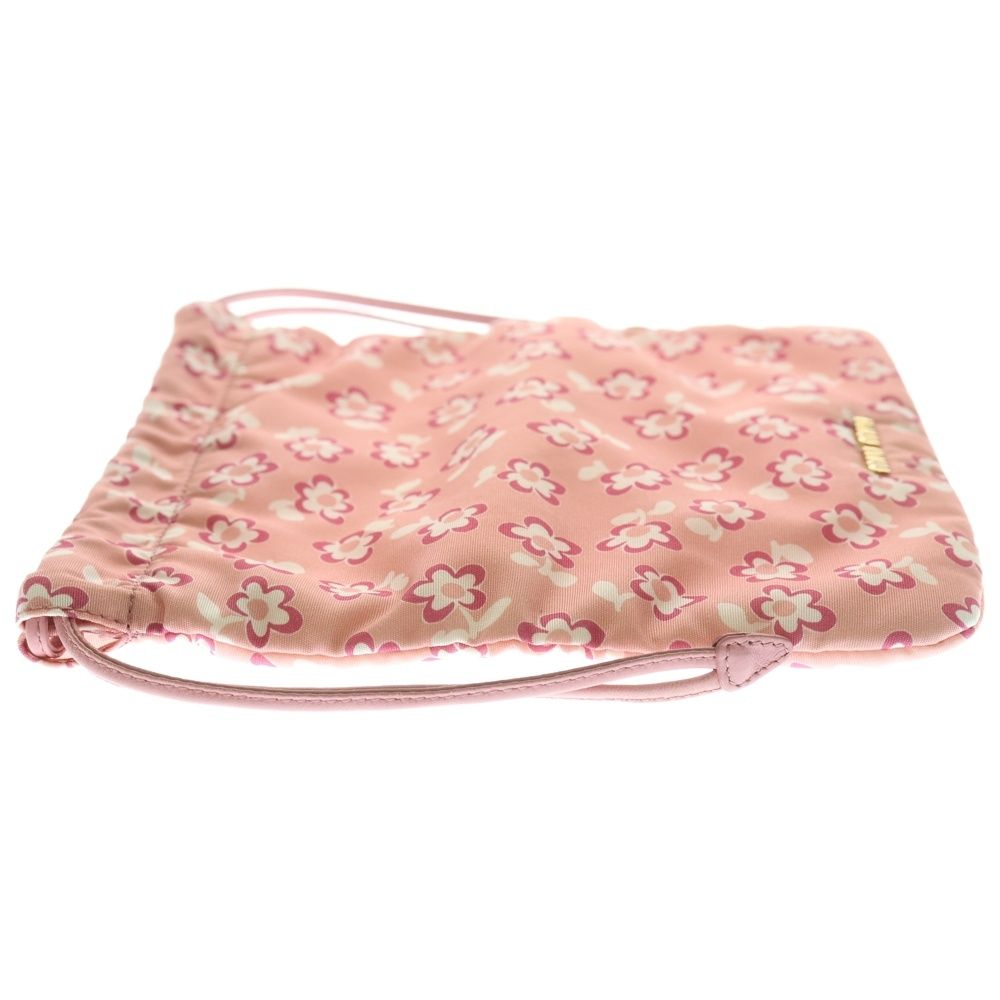 miumiu ミュウミュウ 巾着ポーチ ハンドバッグ ミニバッグ 花柄 フラワーモチーフ ピンク ナイロン