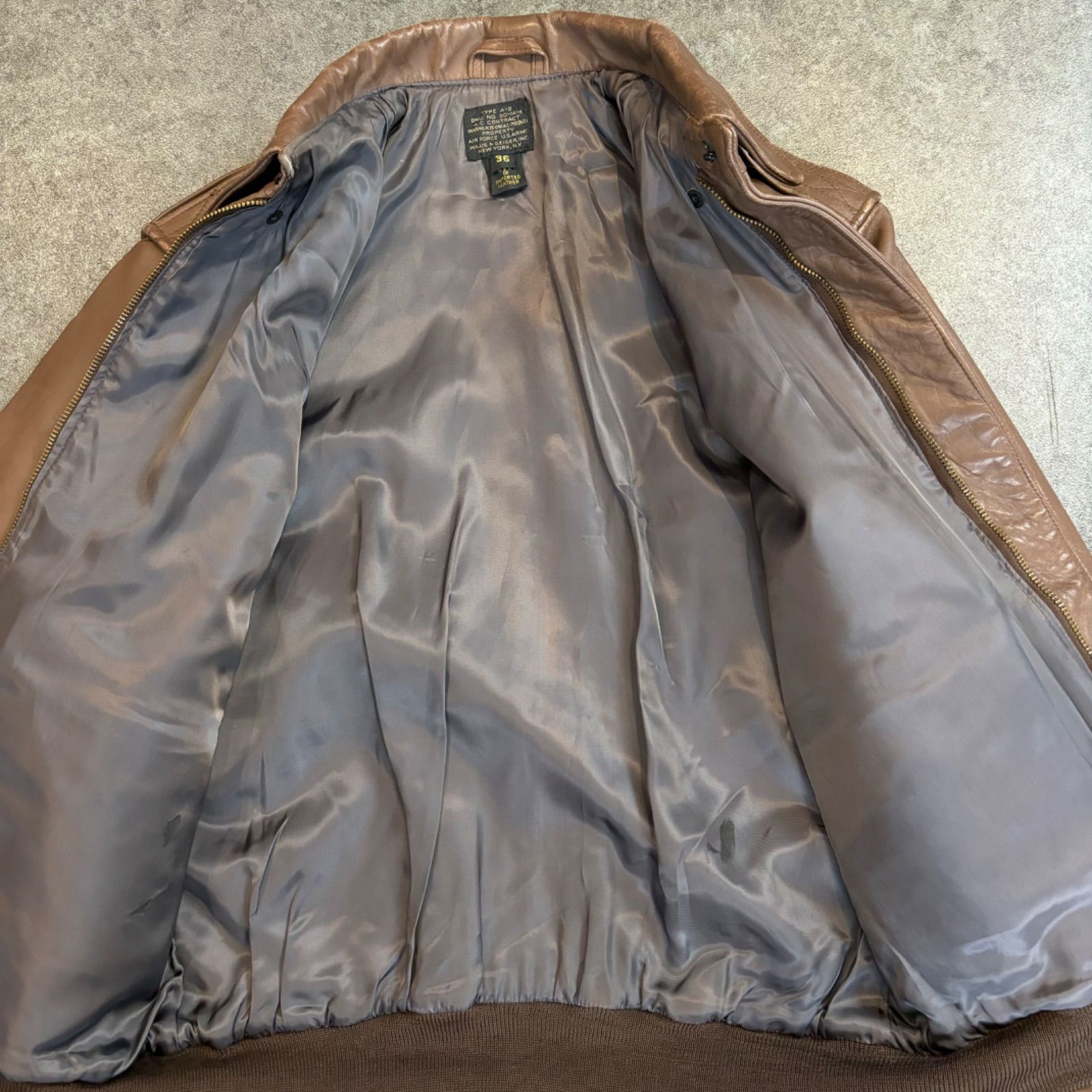USA製 Vintage WILLIS&GEIGER TYPE A-2 AIR FORCE U.S.ARMY Leather