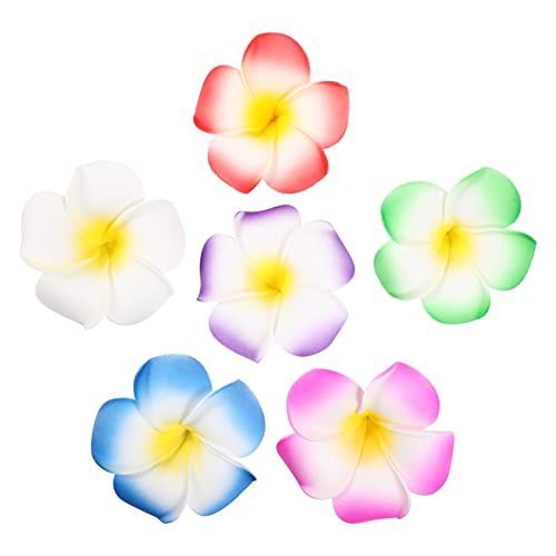 Frcolor ヘアクリップ 花 ヘアピン プルメリア花 9cm 髪飾り 花 造花 ヘッドドレス 花クリップ ヘアアクセサリー 髪留め 写真撮影 ハワイ パーティー 12個セット混合色