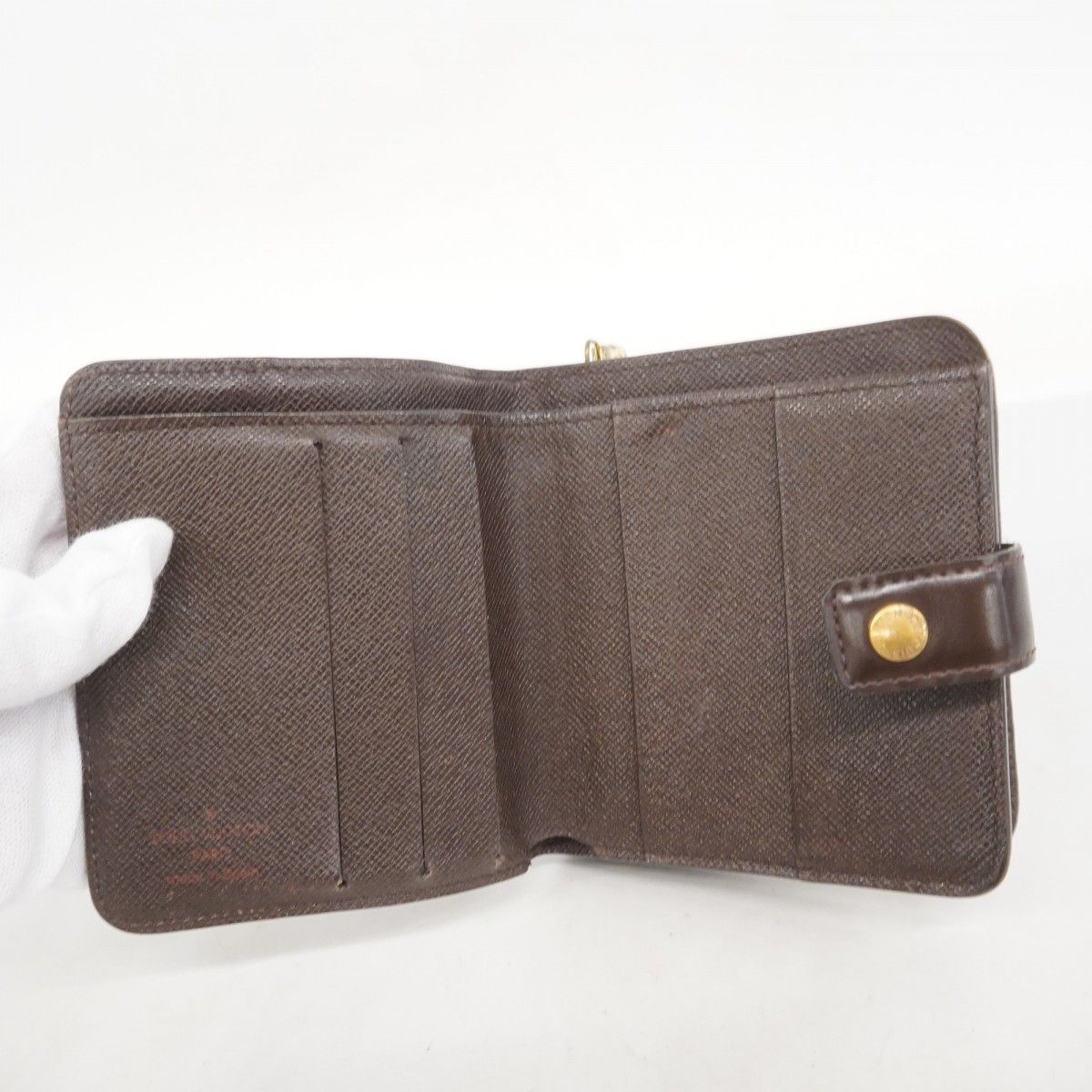 良品 ルイヴィトン ダミエ エベヌ コンパクトジップ ラウンドファスナー 財布 ウィメンズ すべての財布＆小物 - ダミエ・エベヌ｜ルイ