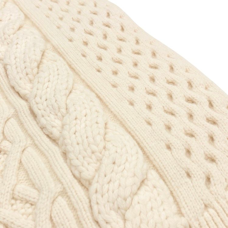  ENFOLD エンフォルド アシンメトリーアランニットベスト ホワイト 38 -2190 ベスト ジレ ベスト ジレ ビスチェ