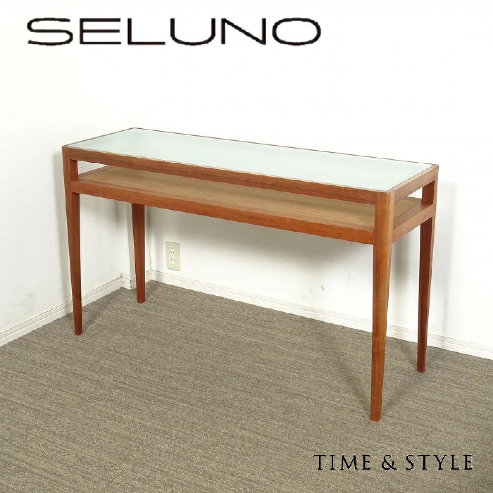 ◾︎SELUNO◾︎ 展示 TIME - STYLE タイムアンドスタイル NANCY | ナンシー コンソールテーブル | ガラス天板 ウォールナット材 18万 v413