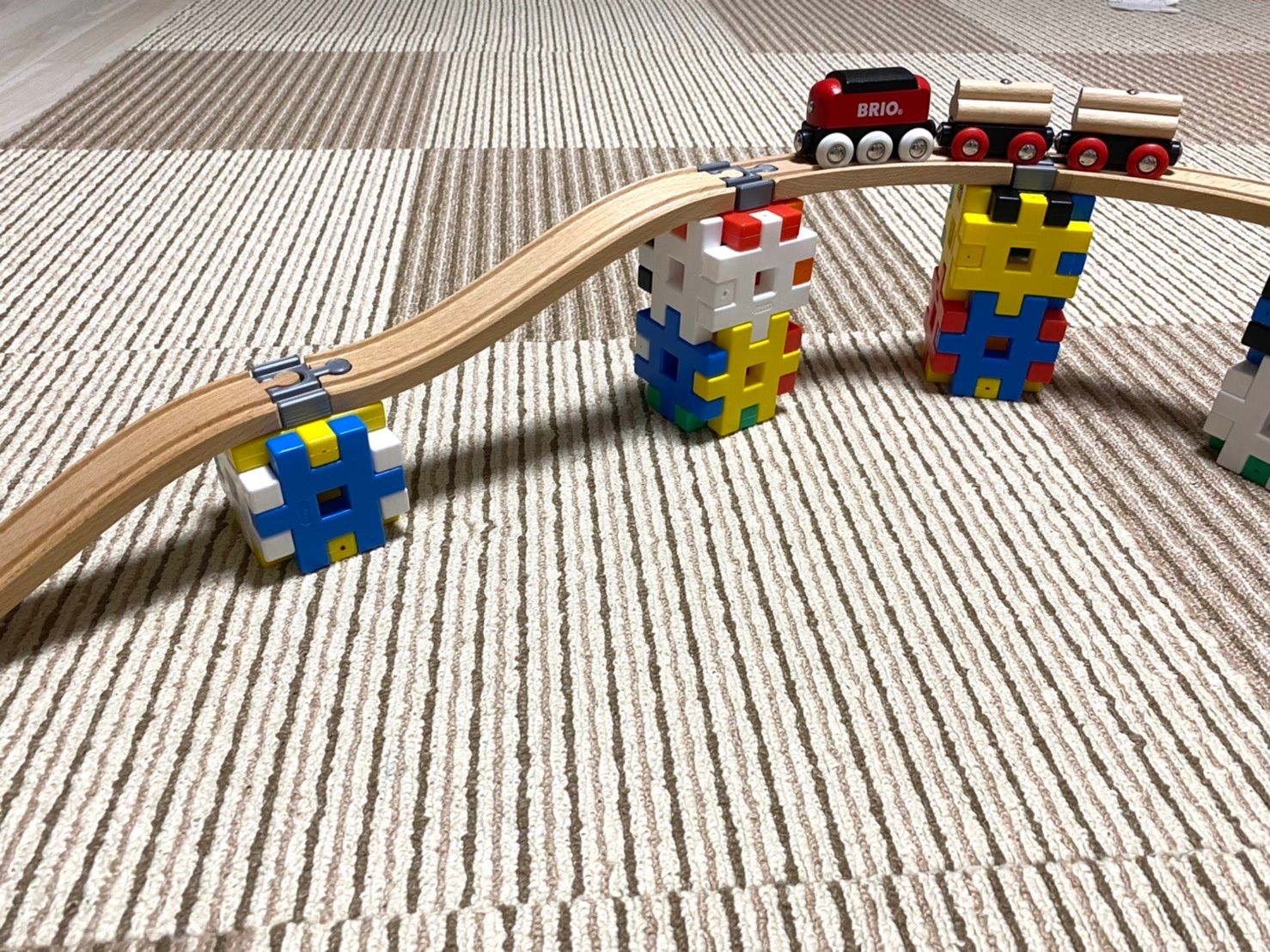 木製レール ３点 BRIO LILLABO イマジナリウム 対応 （自作品） - 鉄道模型