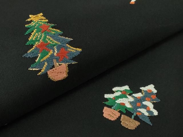 平和屋本店□極上 九寸名古屋帯 クリスマス X 