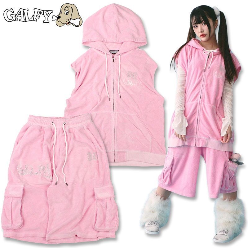 GALFYガルフィー　セットアップ　ハーフパンツ　ノースリーブパーカー 楽天市場】ガルフィー GALFY あの頃のギャル的ノースリパーカー