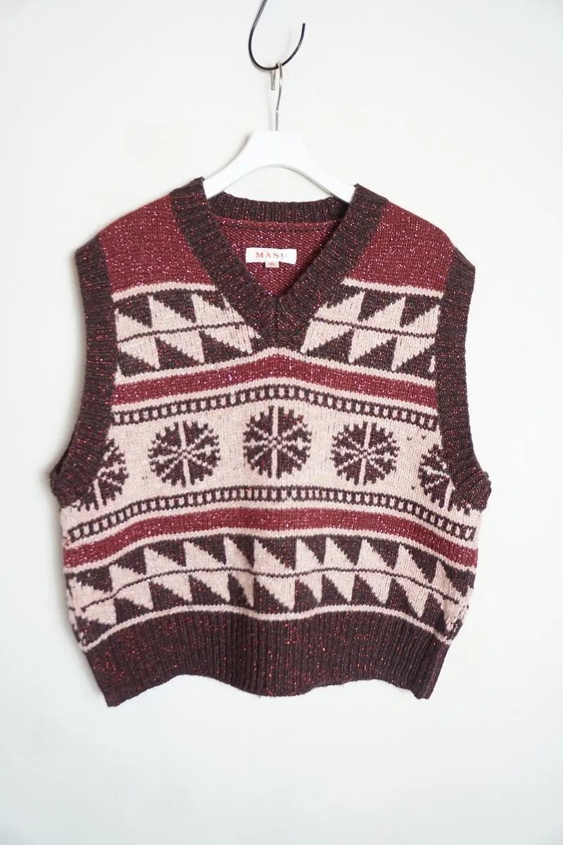 MASU 25SS エムエーエスユー ニットベスト ブラック 48 新品 MASU 25SS エムエーエスユー ニットベスト ブラック 48 新品