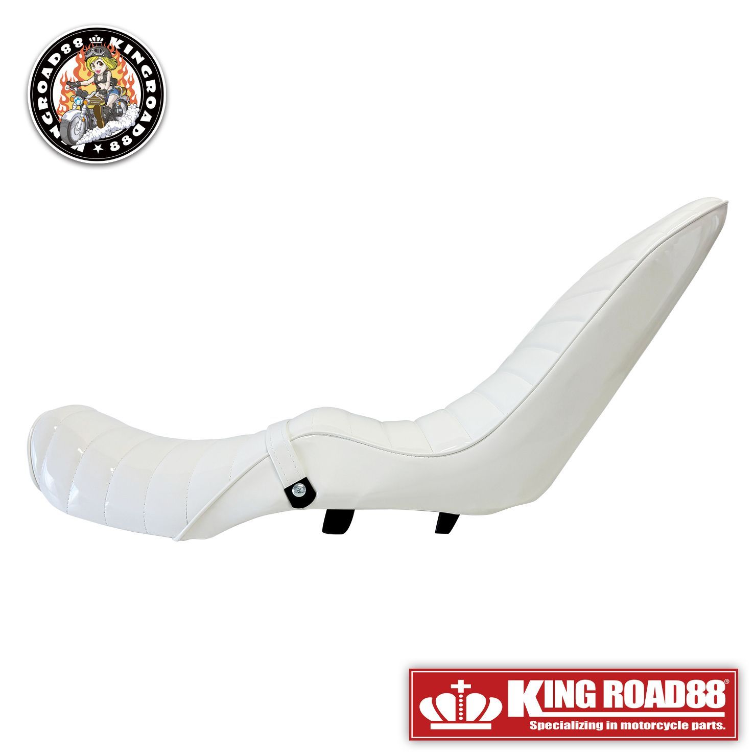 バリオス２５０　２型　白赤エナメル　三段シート　６０ｃｍ/補強入り ZR250B バリオス250 2型 白赤エナメル 三段シート 60cm/補強