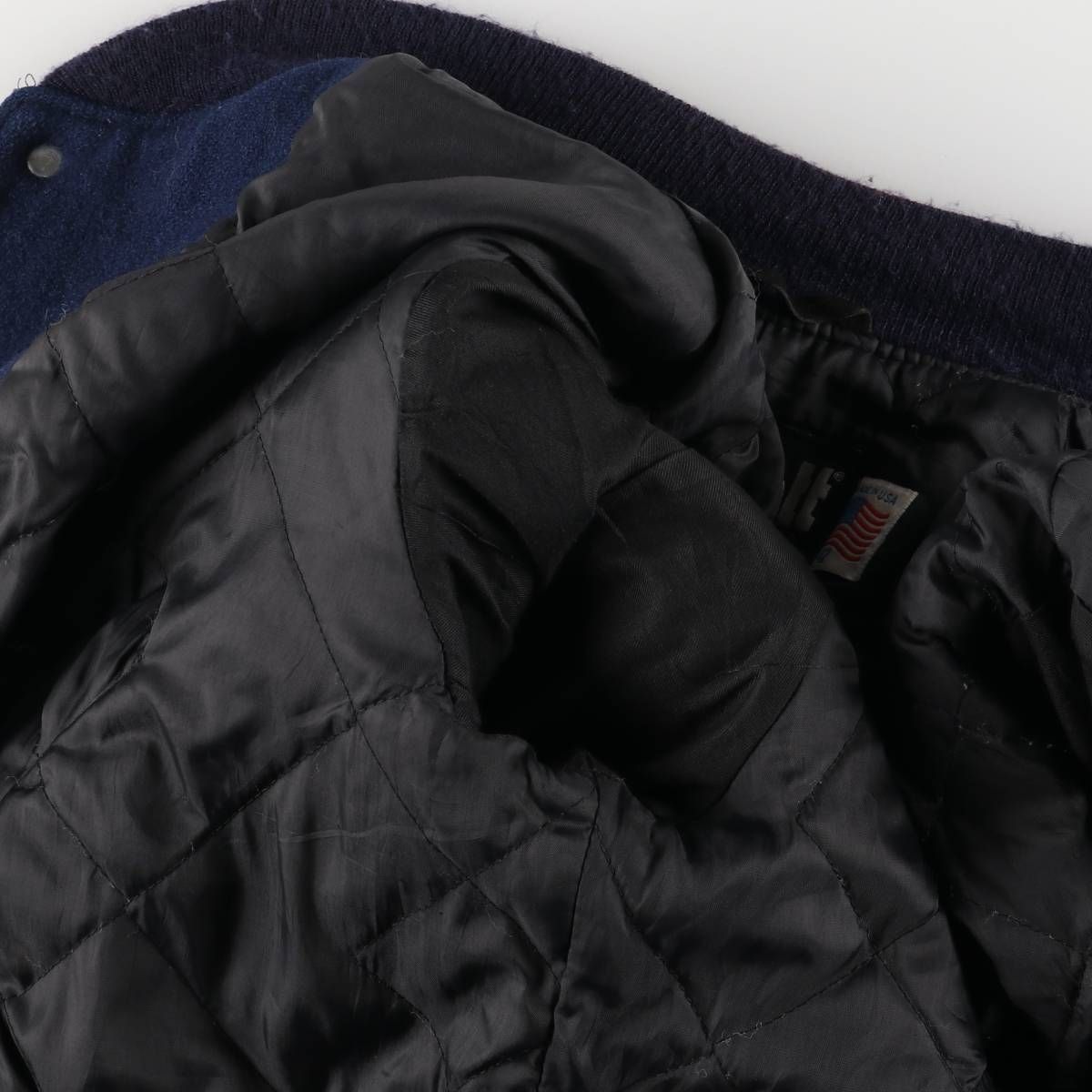 古着 80年代 ショット SCHOTT 袖革ウールボタンスタジャン バーシティ  