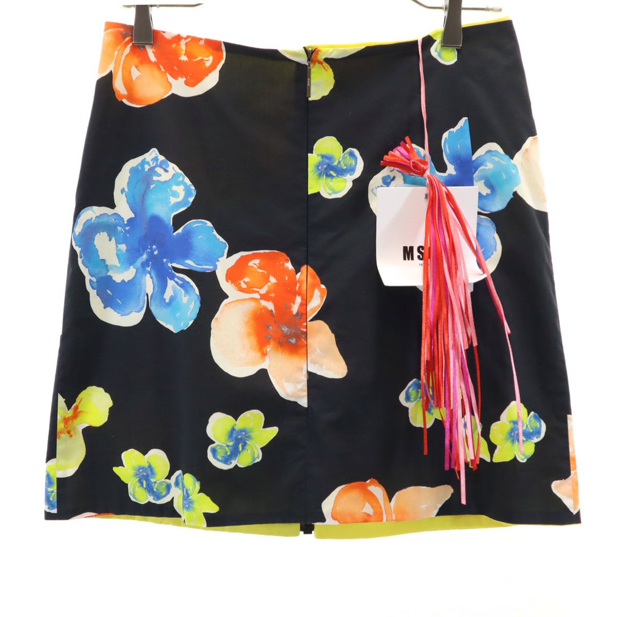 MSGM エムエスジーエム イタリア製 花柄 ミニスカート 40 ブラック  