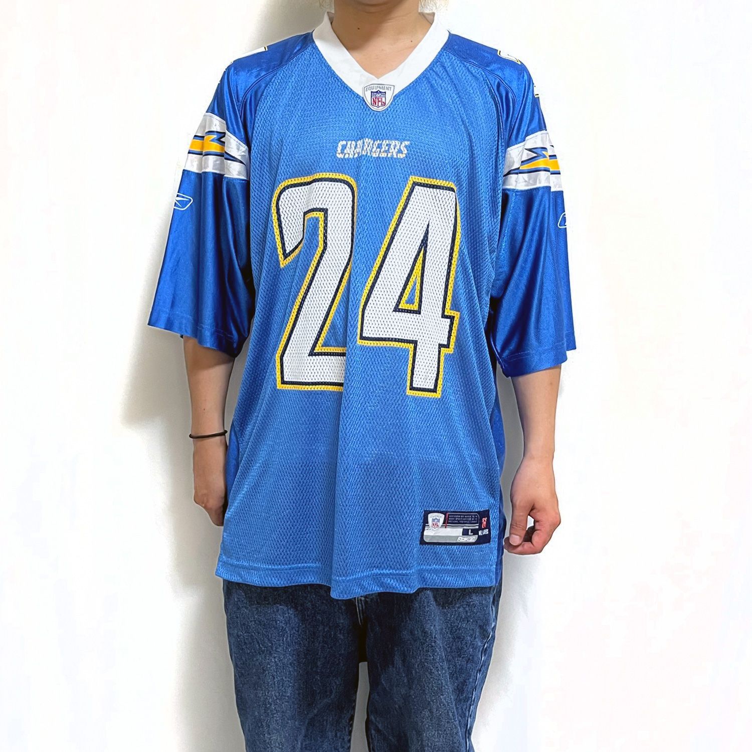 リーボック製　NFL ロサンゼルス・チャージャーズ　ユニフォーム [セール！] メンズXL NFL Reebok EQUIPMENT ロサンゼルスチャージャーズ