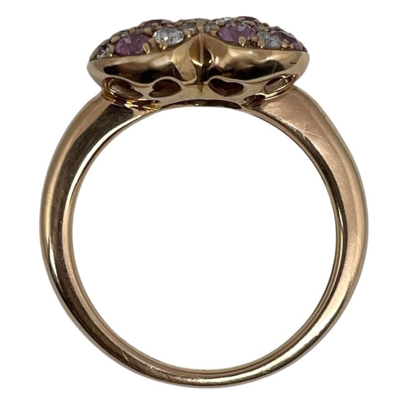 K18ハートモチーフ サファイア ダイヤ リング ピンクゴールド 750PG ジュエリー