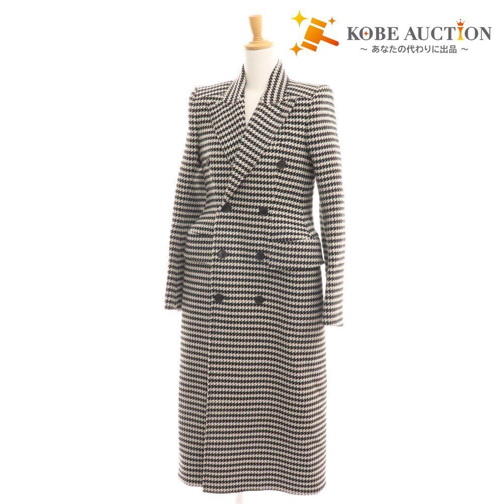 □ バレンシアガ チェスターコート ロングコート アウター 千鳥柄