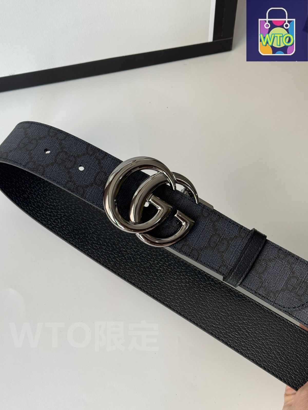 今日WTO】Gucci グッチ ダブル G レトロ回転バックル ベルト-1
