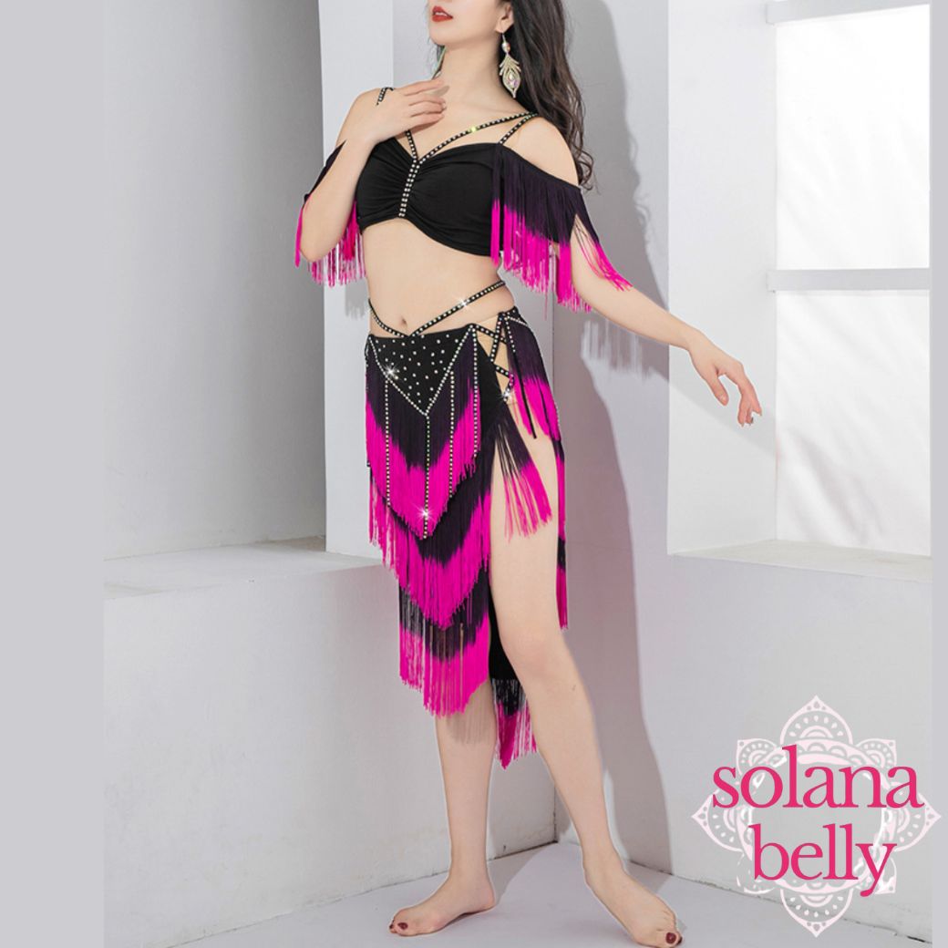 【美品】ベリーダンス衣装　ドラムソロ⭐︎フリンジ 予約商品＞＜オーダー＞ フリンジコスチューム ドラムソロ #509