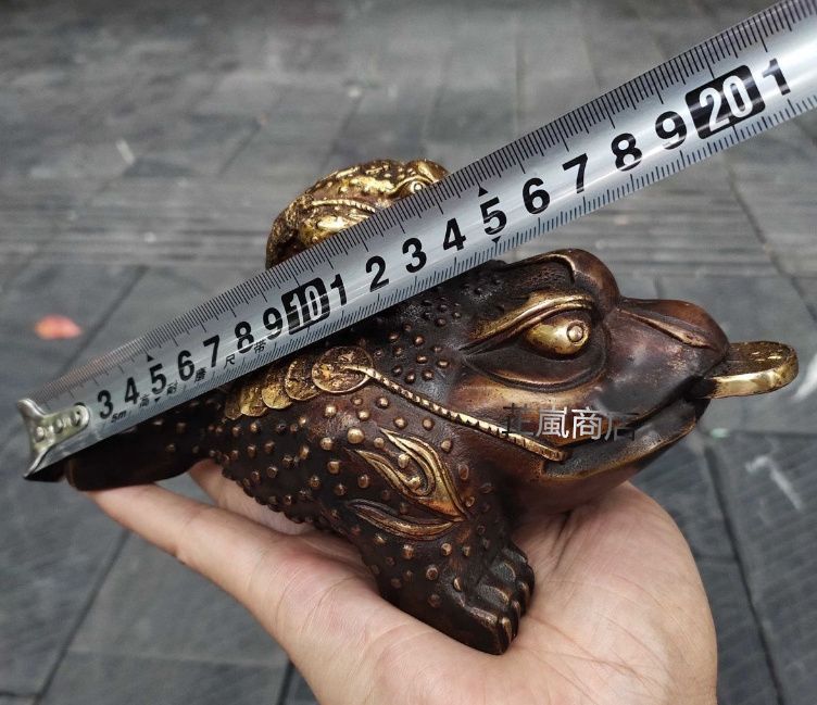 純銅母子金蟾の置物 装飾品 現代工芸品 美術品 置物 - メルカリ