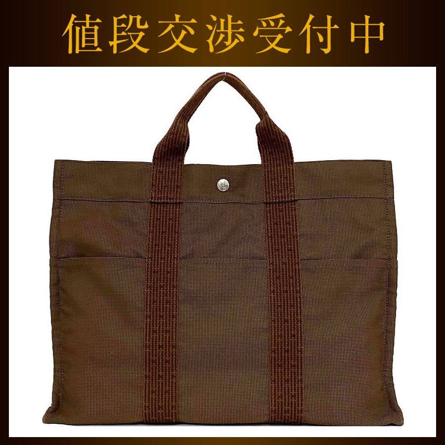 エルメス トートバッグ トート MM ブラウン エールライン 美品