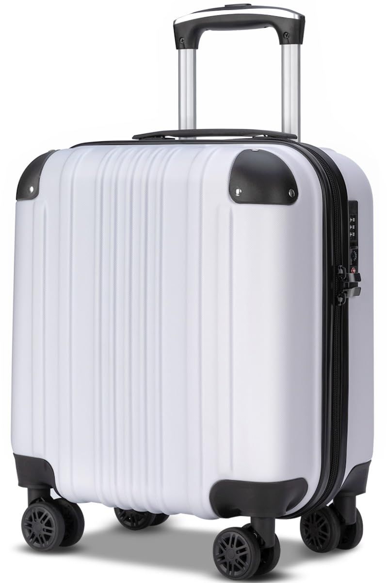 Bargiotti ABSスーツケース キャリーバッグ キャリーケース 大容量 超軽量 TSAロック ダブルキャスター 静音 旅行 ビジネス コインロッカー収納可 ホワイト S-Small