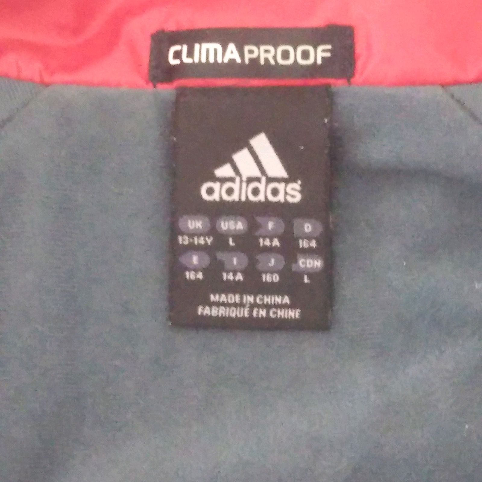 adidas アディダス 160 ブルー CLIMAPROOF ウィンドブレーカー