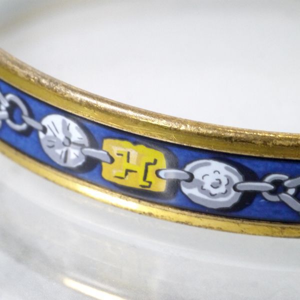 HERMES　チェーン柄 エマイユPMバングル（青系） Vintage Gallery Rococo OLD GUCCI 世界No.1のコレクション！